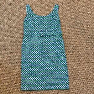 Boden Rich Emerald Deco Fan Sleeveless Sheath